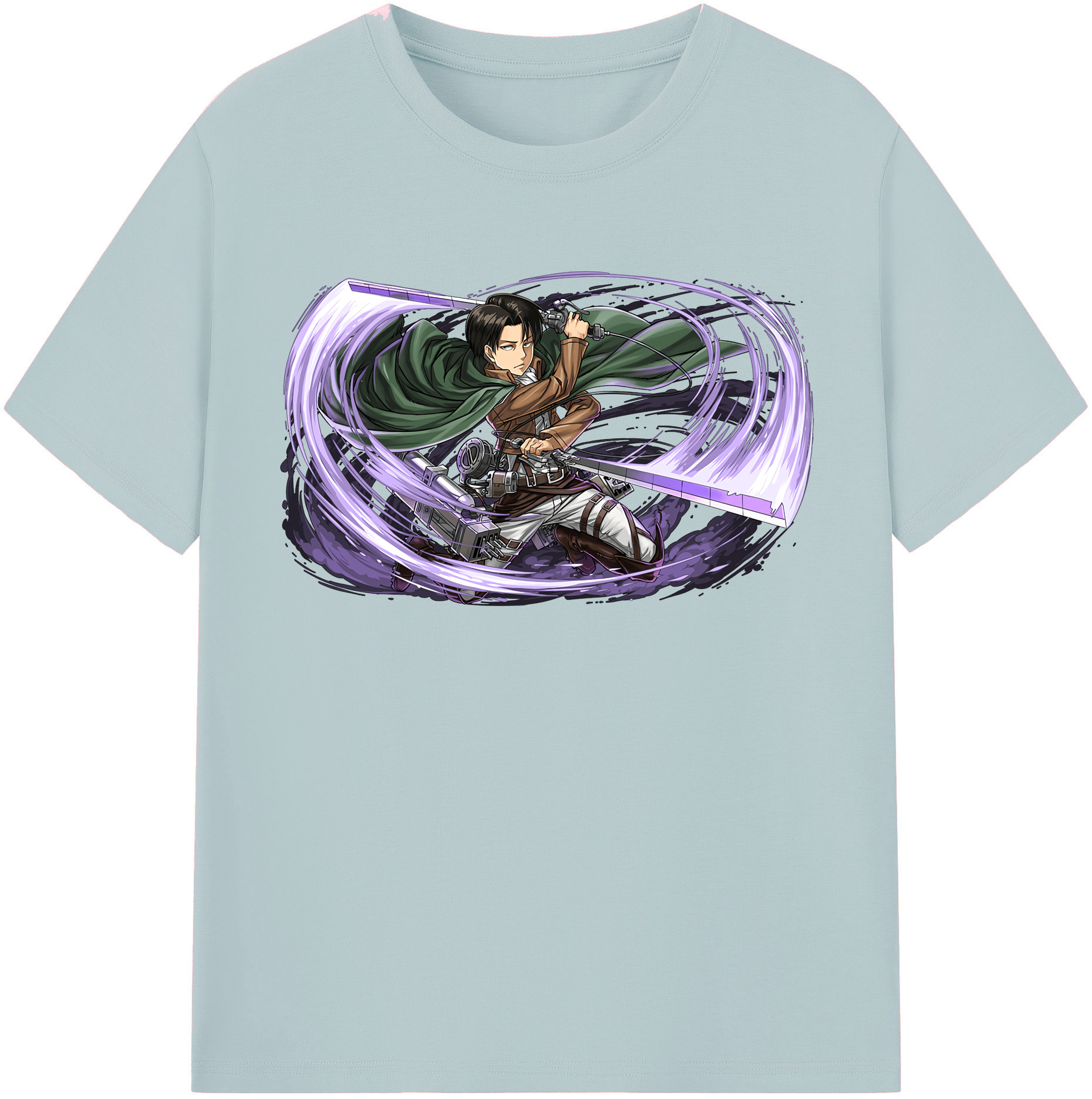 （画像用） 進撃の巨人 リヴァイ·アッカーマン Attack on Titan Levi Ackerman 綿100％半袖Tシャツ（フロントプリント）